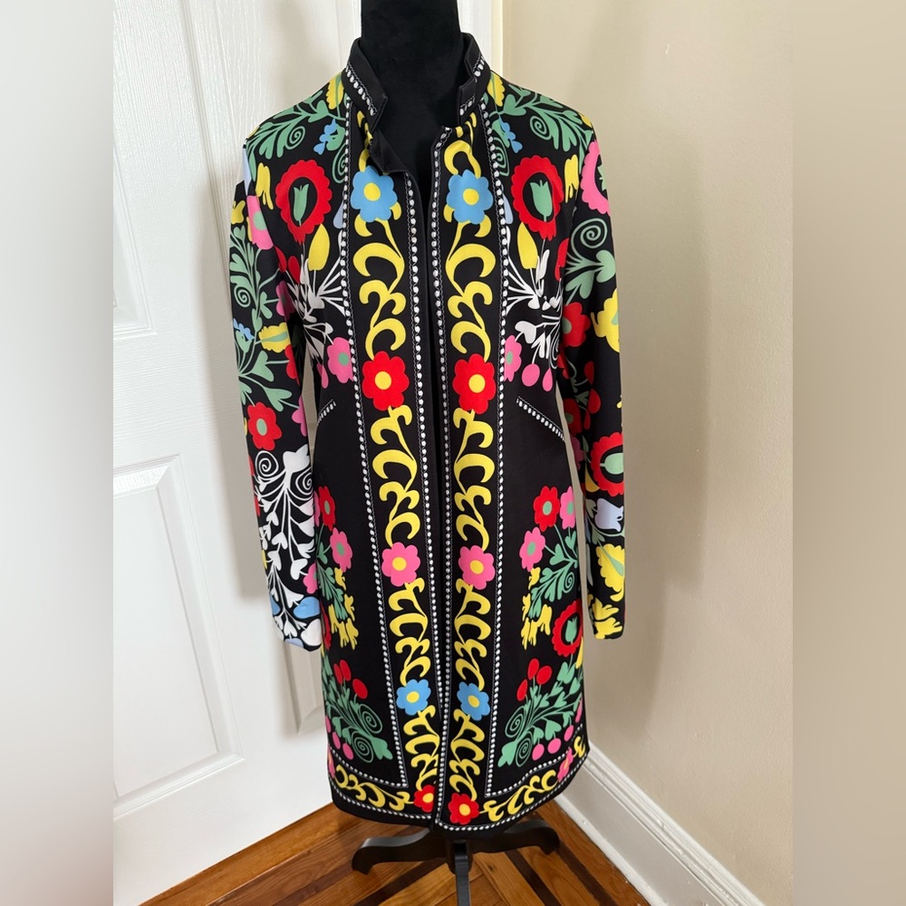 Colorful knee length blazer
